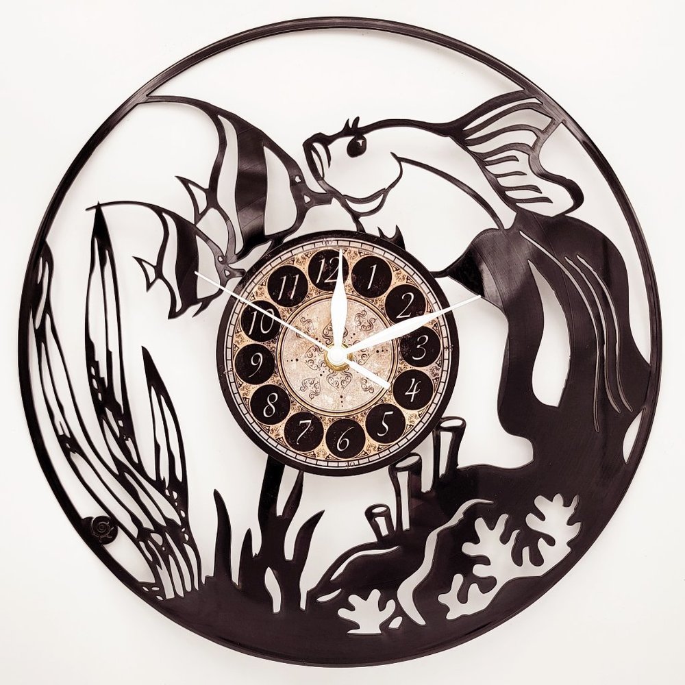 AQUARIUM vinyl record clock | Fish Lover Gift